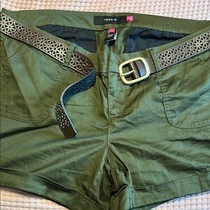 NWOT Torrid Green Shorts with Belt